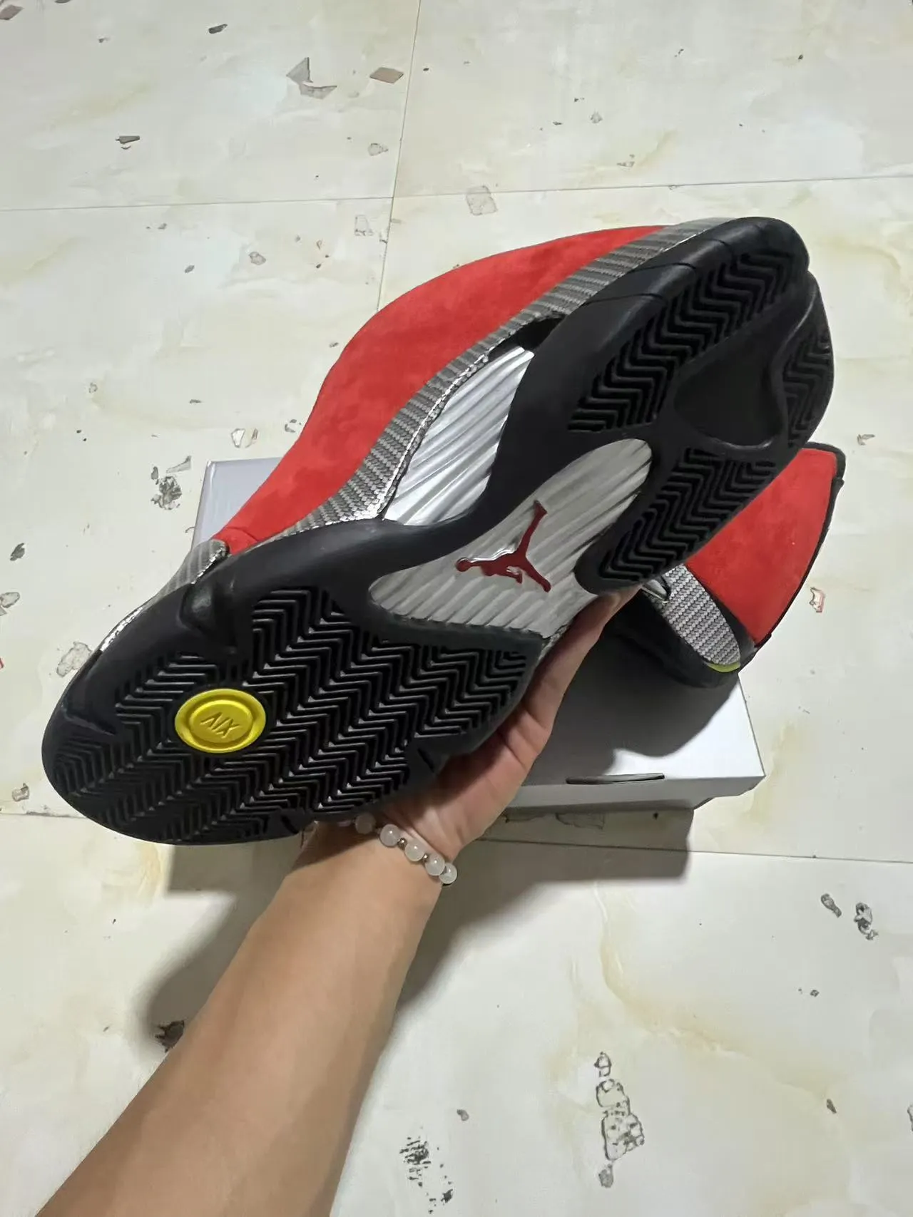 Air Jordan 14 Ferrari Red Suede Basketball Shoes 6