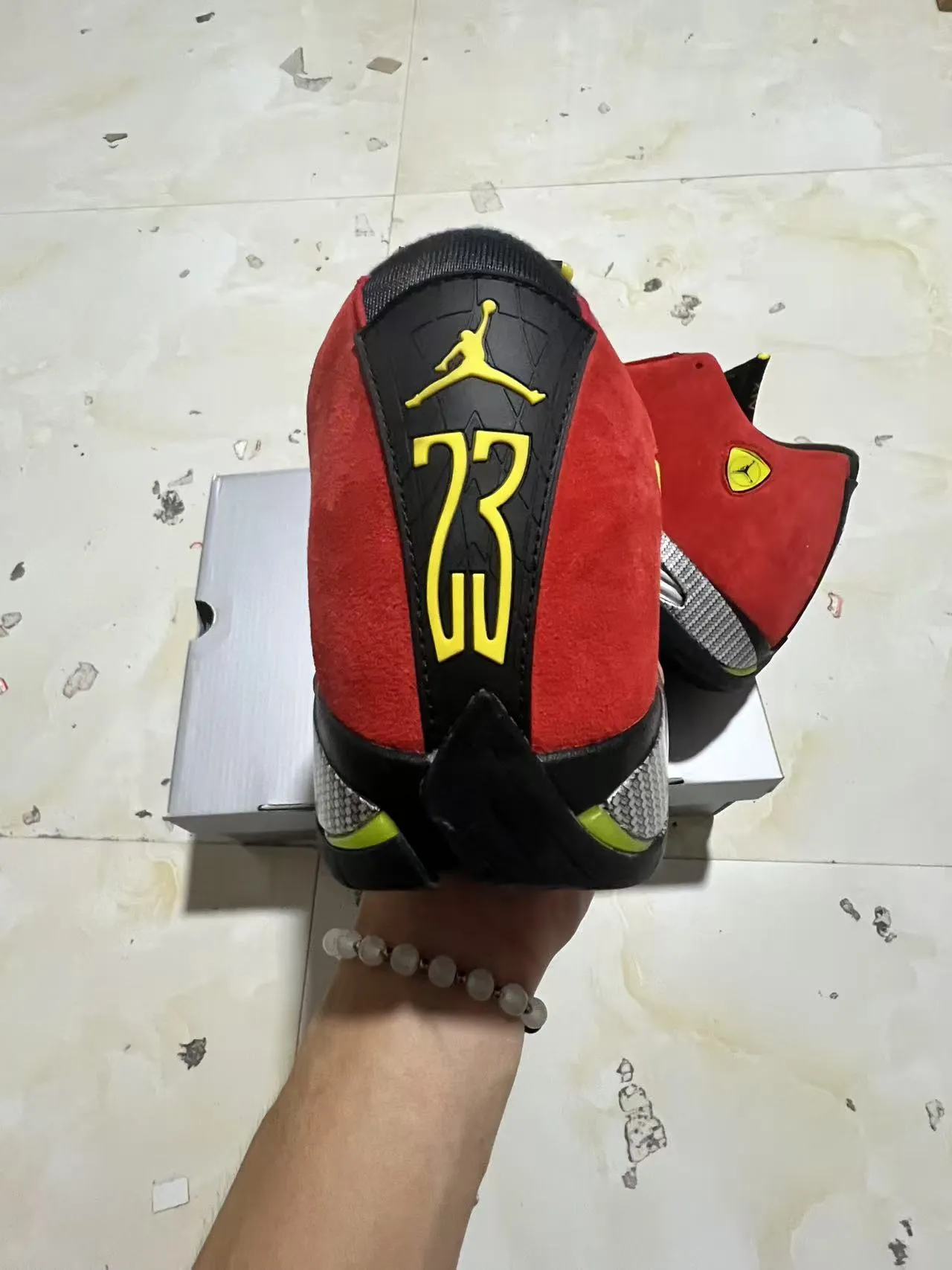 Air Jordan 14 Ferrari Red Suede Basketball Shoes 8
