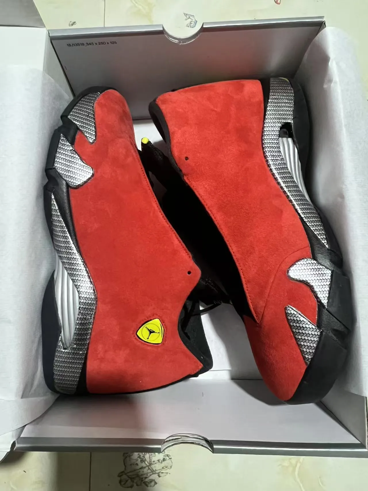 Air Jordan 14 Ferrari Red Suede Basketball Shoes 9