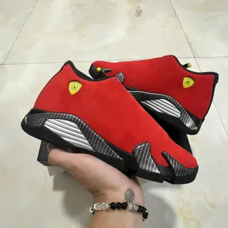 Air Jordan 14 Red Suede Carbon Fiber Basketball Shoes