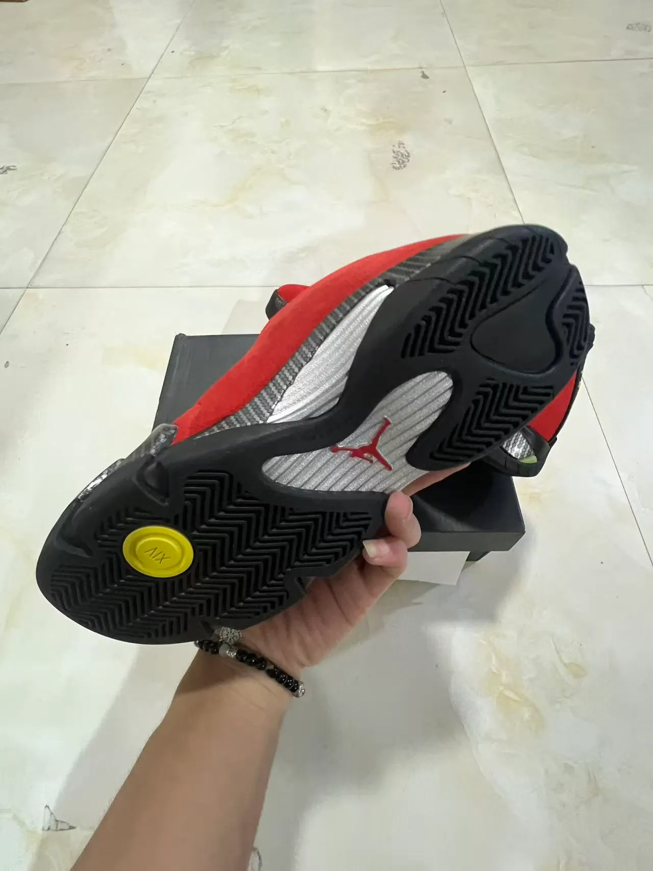 Air Jordan 14 Red Suede Carbon Fiber Basketball Shoes 6