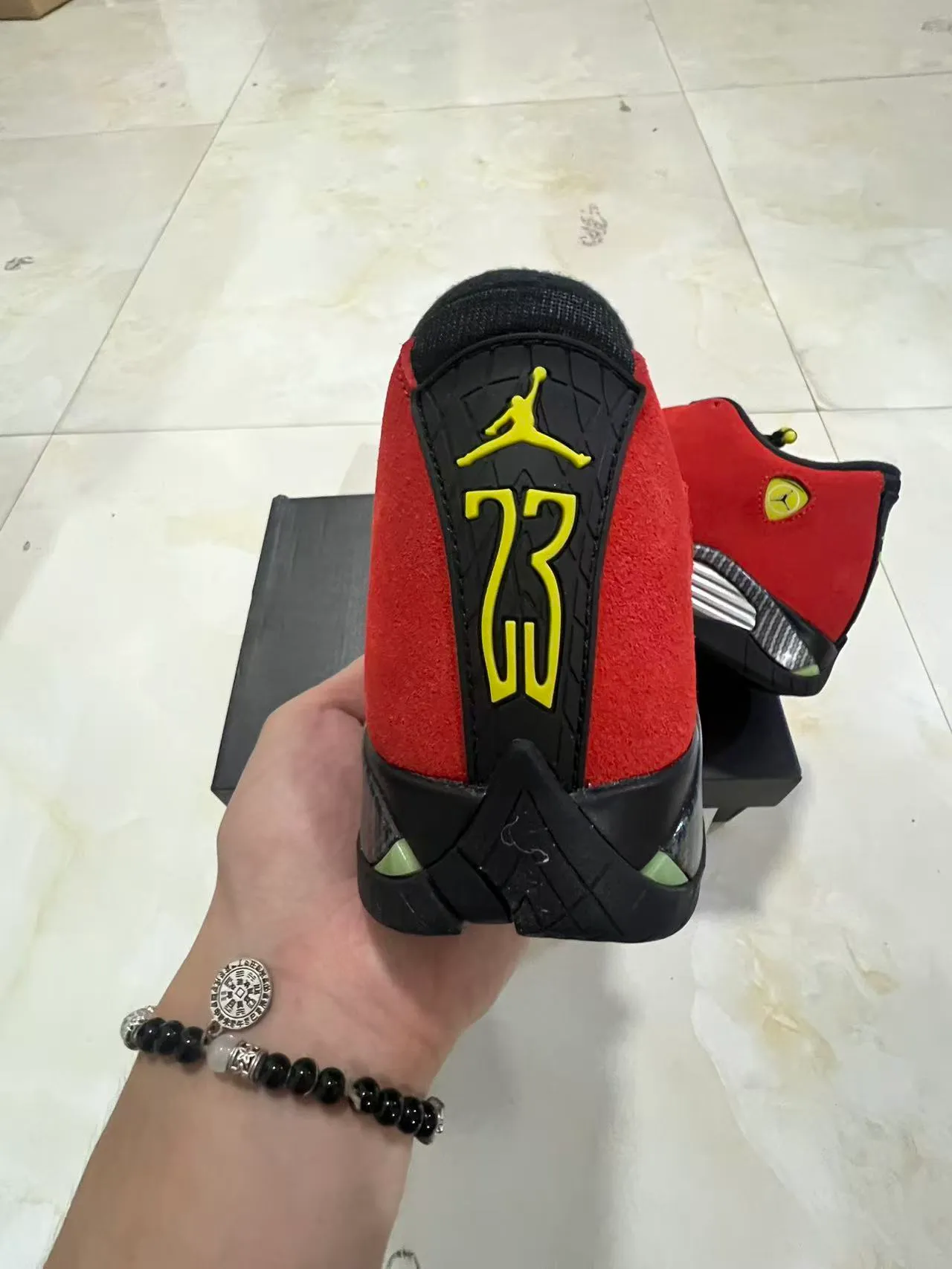Air Jordan 14 Red Suede Carbon Fiber Basketball Shoes 8