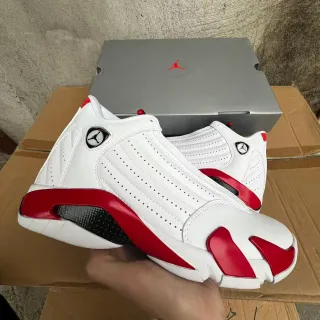 Air Jordan 14 White Red Basketball Shoes