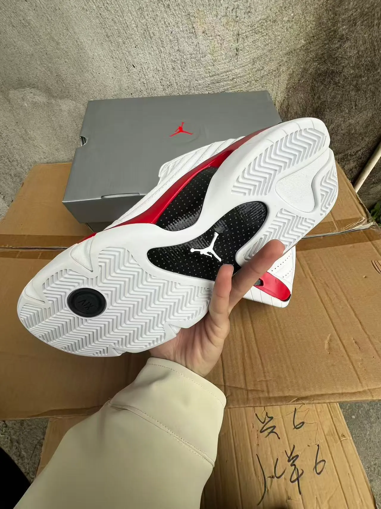 Air Jordan 14 White Red Basketball Shoes 6