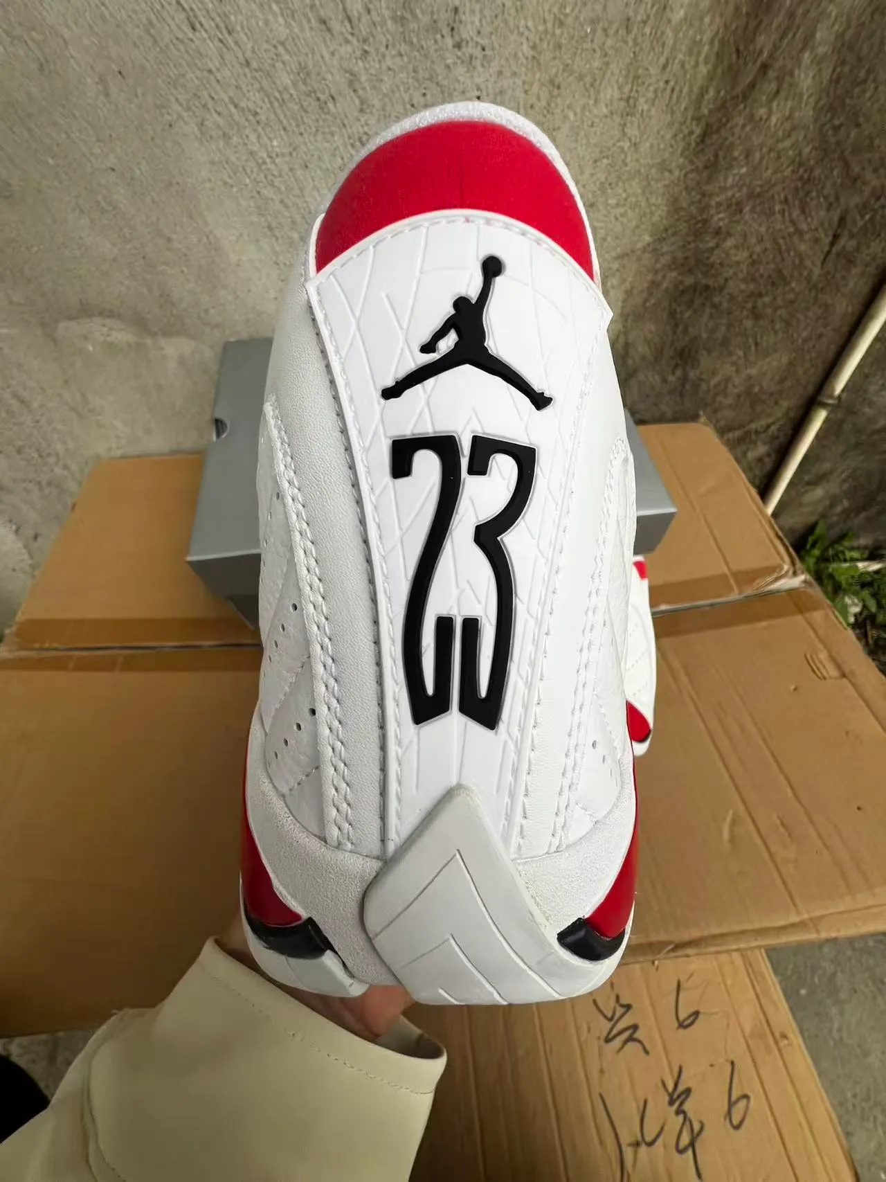 Air Jordan 14 White Red Basketball Shoes 8