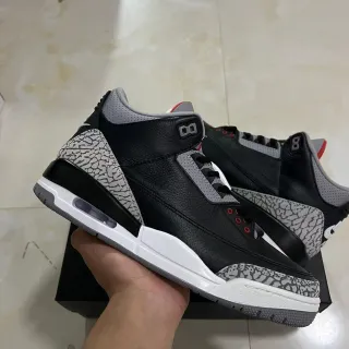 Air Jordan 3 Black Cement Elephant Print Basketball Shoes