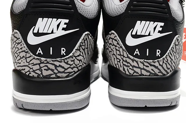 Chaussures de basketball Air Jordan 3 Black Cement à imprimé éléphant 3