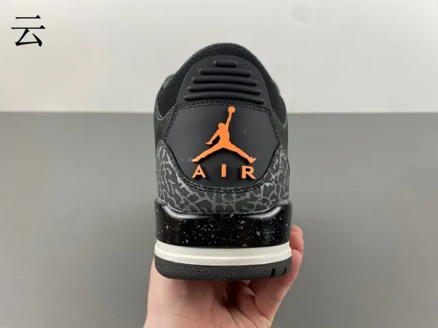 Air Jordan 3 Dark Gray Elephant Print Basketball Shoes 4
