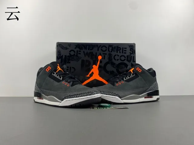 Air Jordan 3 Dark Gray Elephant Print Basketball Shoes 13