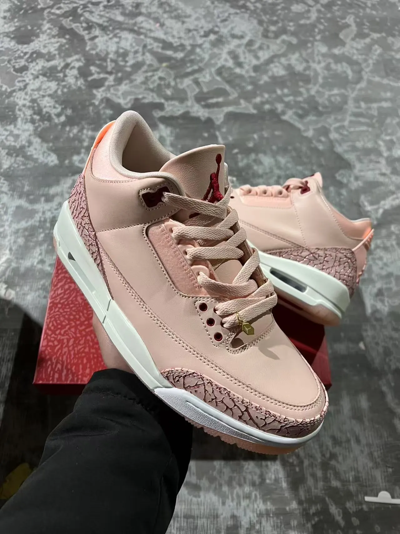 Air Jordan 3 Dusty Pink Elephant Print Basketball Shoes 7