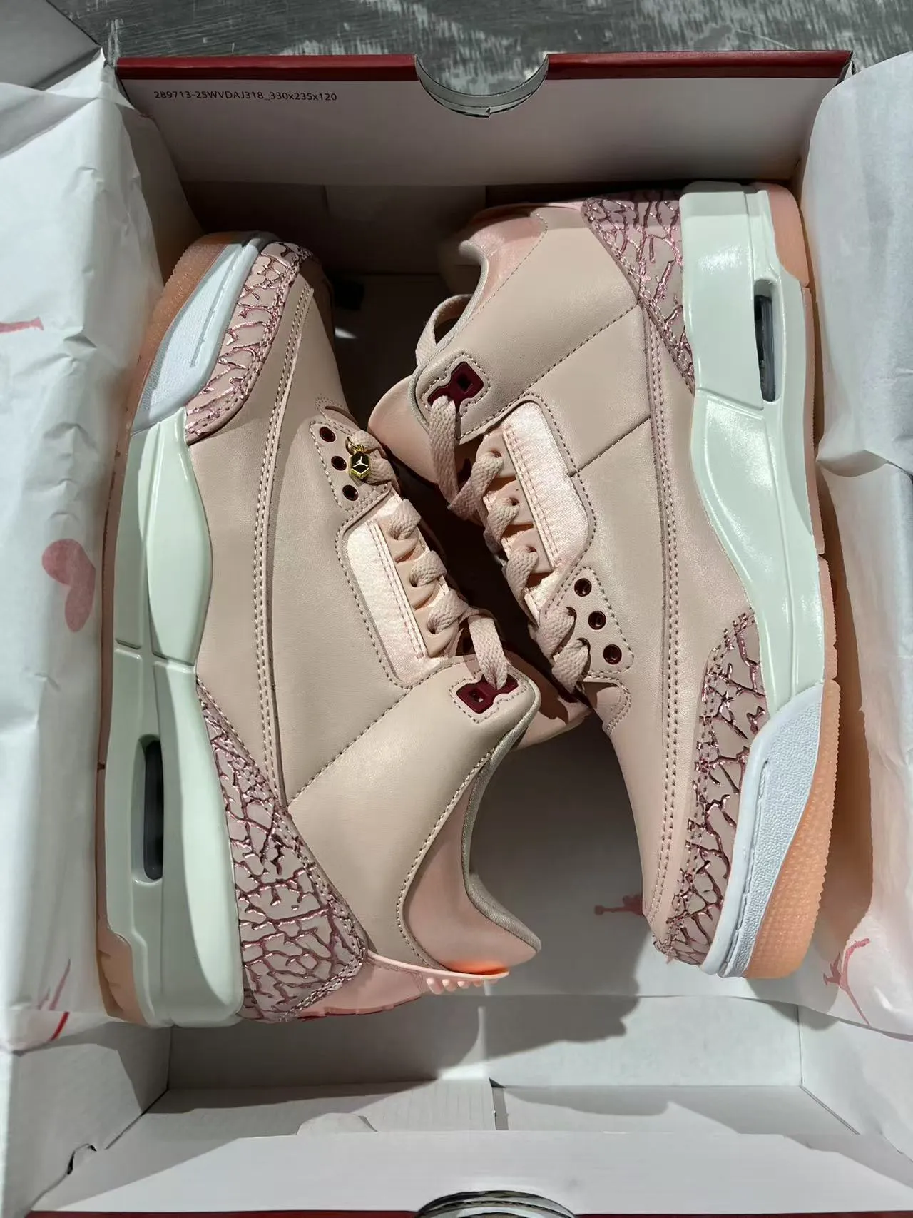 Air Jordan 3 Dusty Pink Elephant Print Basketball Shoes 9