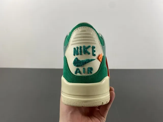 Air Jordan 3 Tênis de Basquete Verde de Camurça e Lona de Cano Alto 5