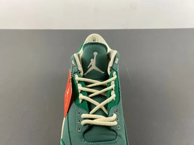 Air Jordan 3 Tênis de Basquete Verde de Camurça e Lona de Cano Alto 6