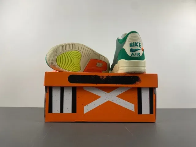 Air Jordan 3 Tênis de Basquete Verde de Camurça e Lona de Cano Alto 16
