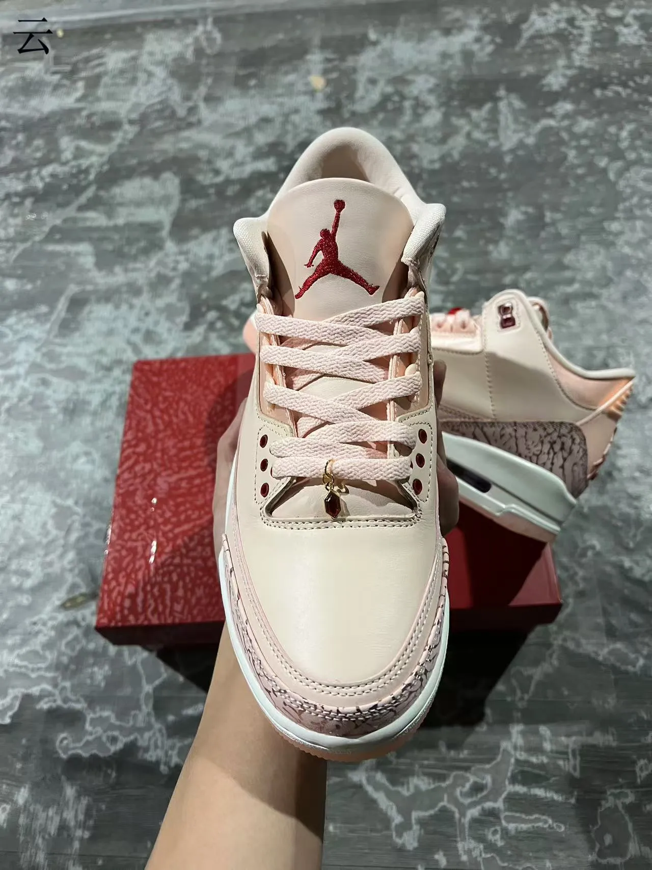 Air Jordan 3 Pale Pink Elephant Print Basketball Shoes 3