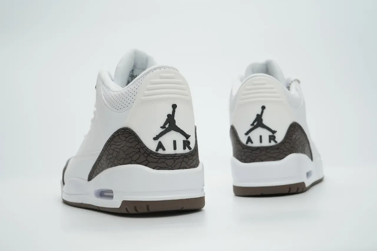 Air Jordan 3 Chaussures de basketball blanc marron imprimé éléphant 8