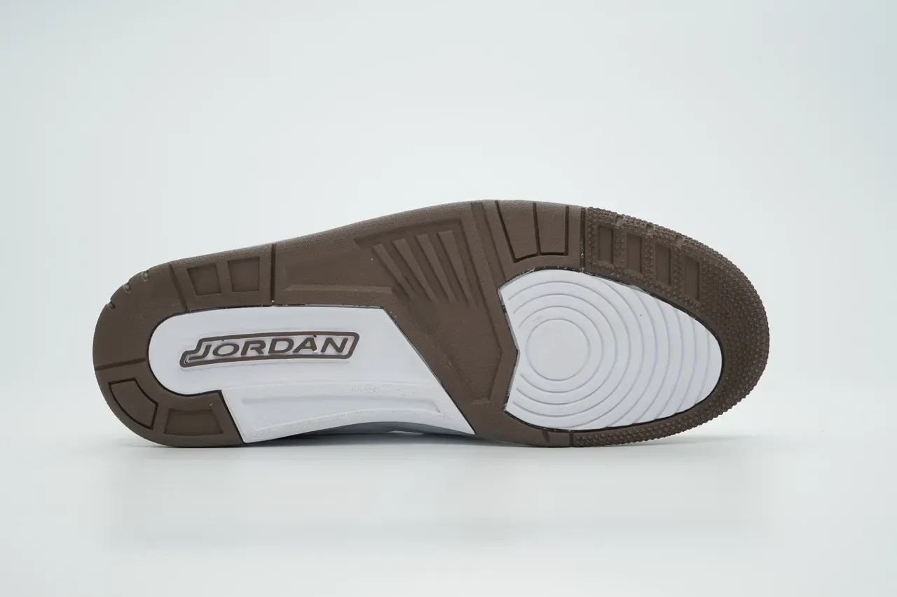 Air Jordan 3 Chaussures de basketball blanc marron imprimé éléphant 9
