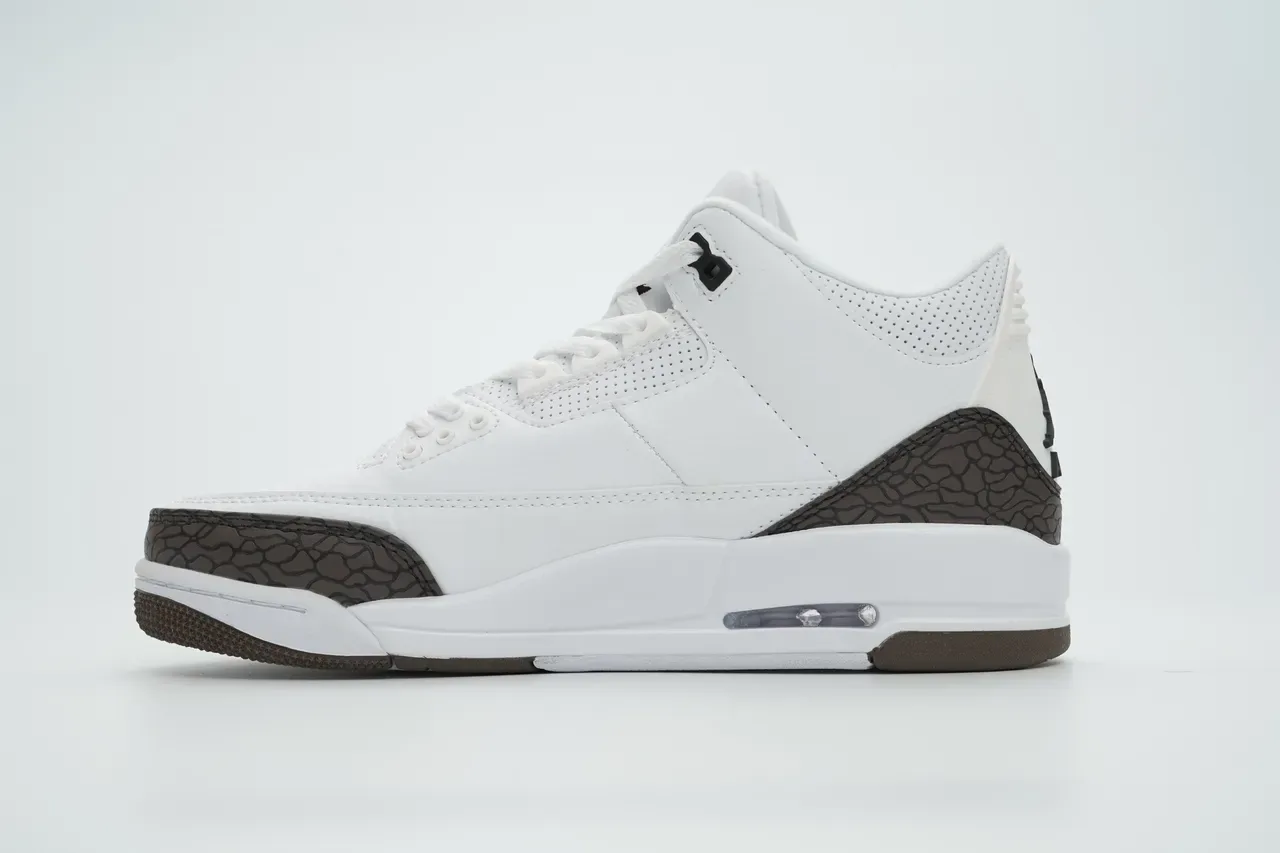 Air Jordan 3 Chaussures de basketball blanc marron imprimé éléphant 10