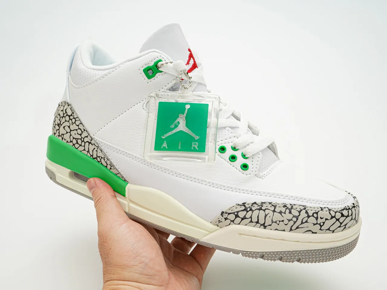 Air Jordan 3 White Cement Green Basketball Shoes 3