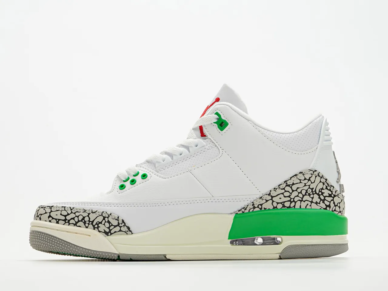 Air Jordan 3 White Cement Green Basketball Shoes 9
