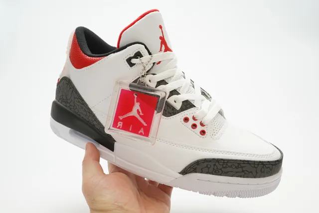 Air Jordan 3 White Cement Red Basketball Shoes 3