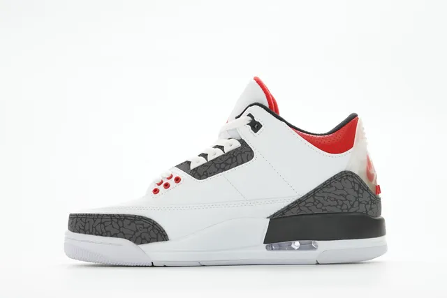 Air Jordan 3 White Cement Red Basketball Shoes 9