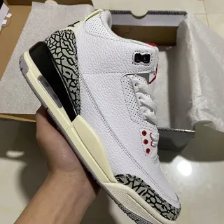 Air Jordan 3 White Elephant Print Basketball Shoes