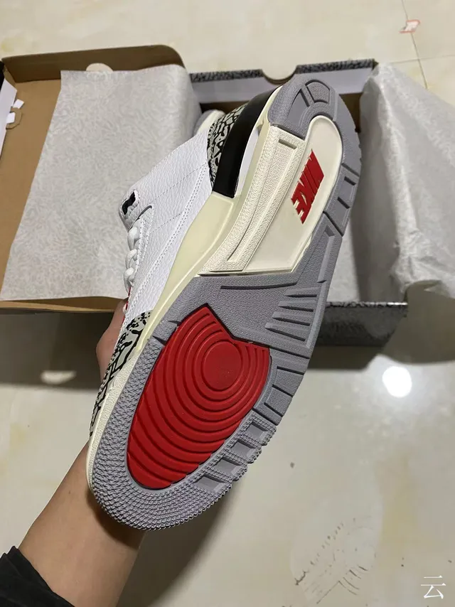 Chaussures de basketball Air Jordan 3 à motif éléphant blanc 5