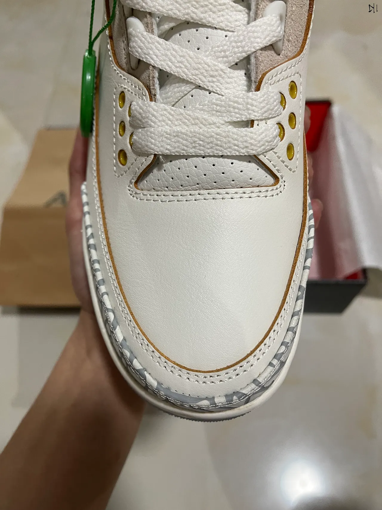 Air Jordan 3 White Elephant Print Gradient Heel Basketball Shoes 3