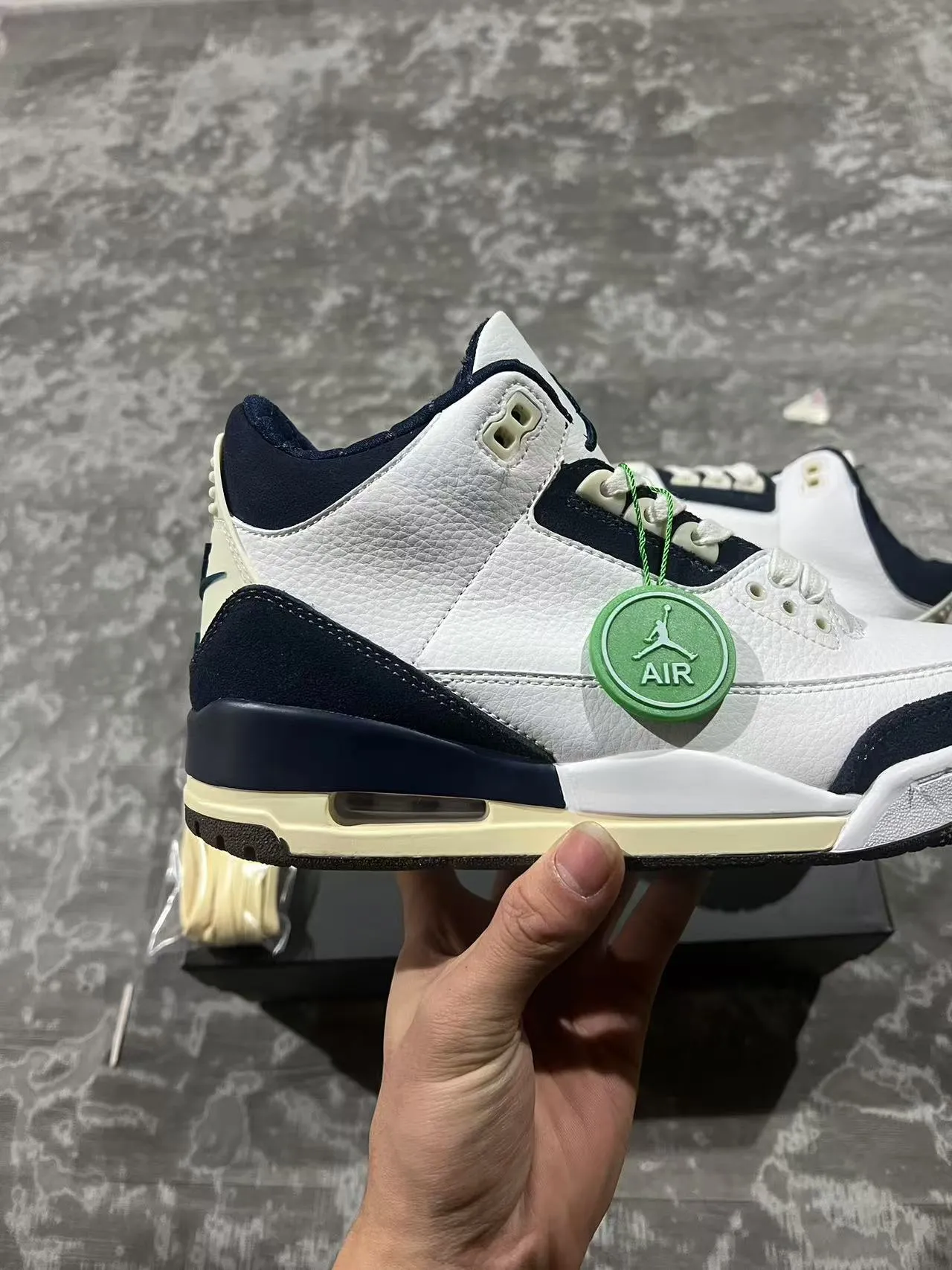 Air Jordan 3 White Navy Cream Basketball Shoes 7