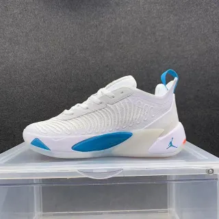 Air Jordan 37 White Blue Knit Upper Asymmetrical TPU Cage Basketball Shoes