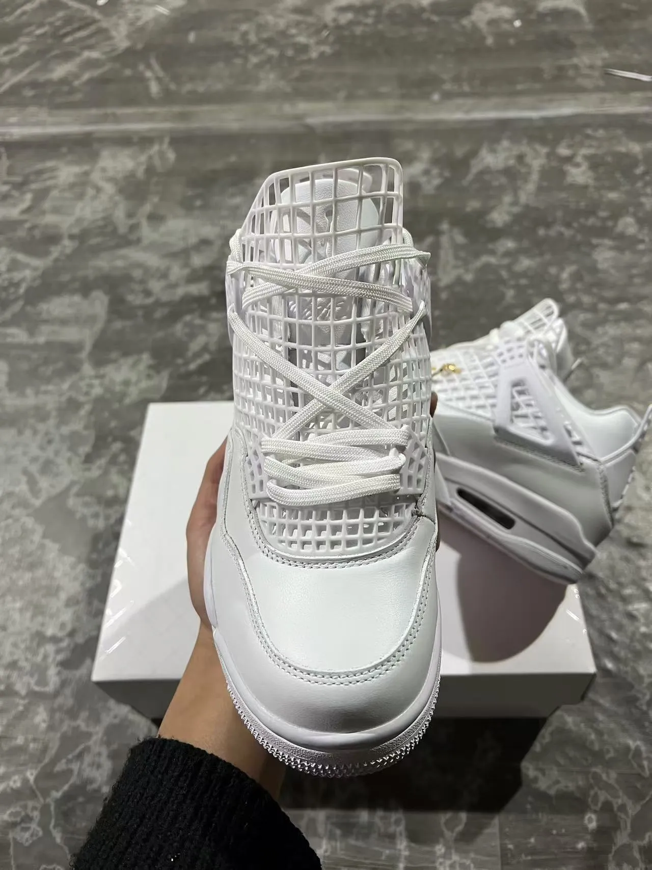 Air Jordan 4 Zapatos de Baloncesto Todo Blanco 3