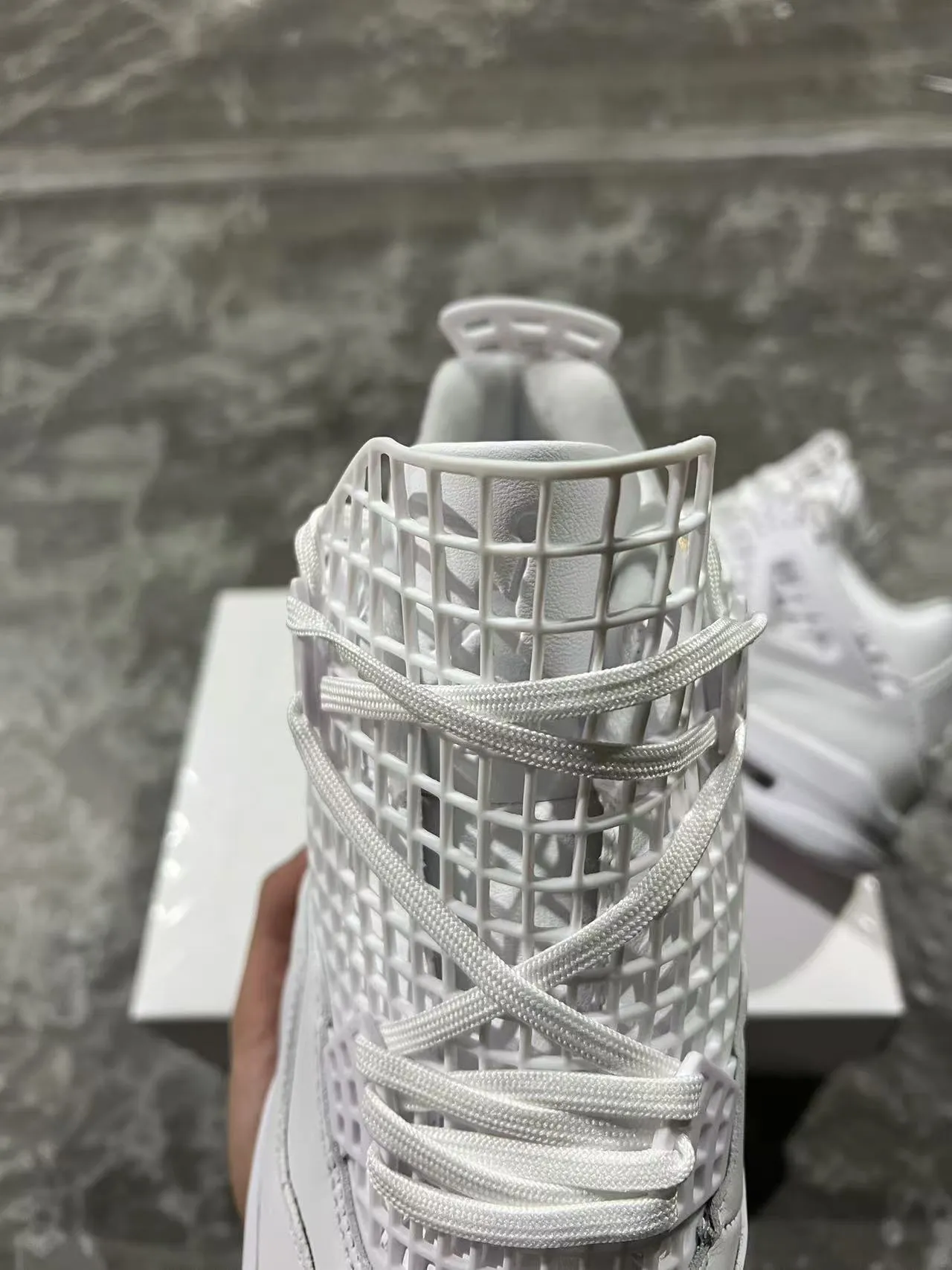 Air Jordan 4 Zapatos de Baloncesto Todo Blanco 4
