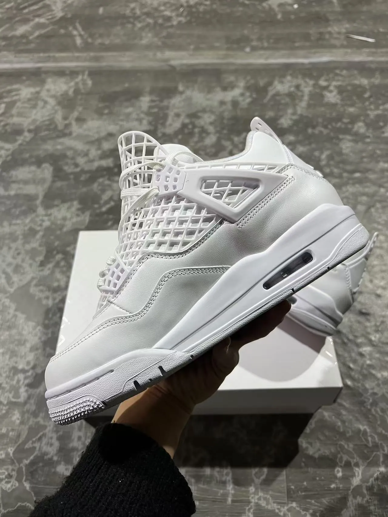 Air Jordan 4 Zapatos de Baloncesto Todo Blanco 5