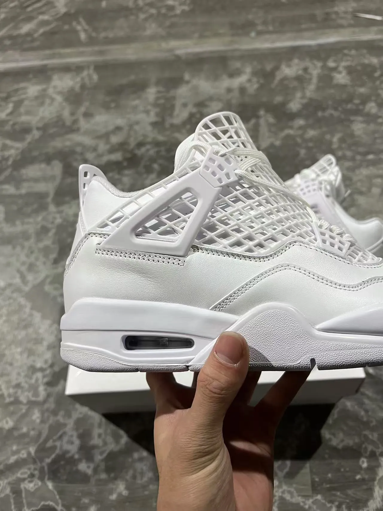 Air Jordan 4 Zapatos de Baloncesto Todo Blanco 7