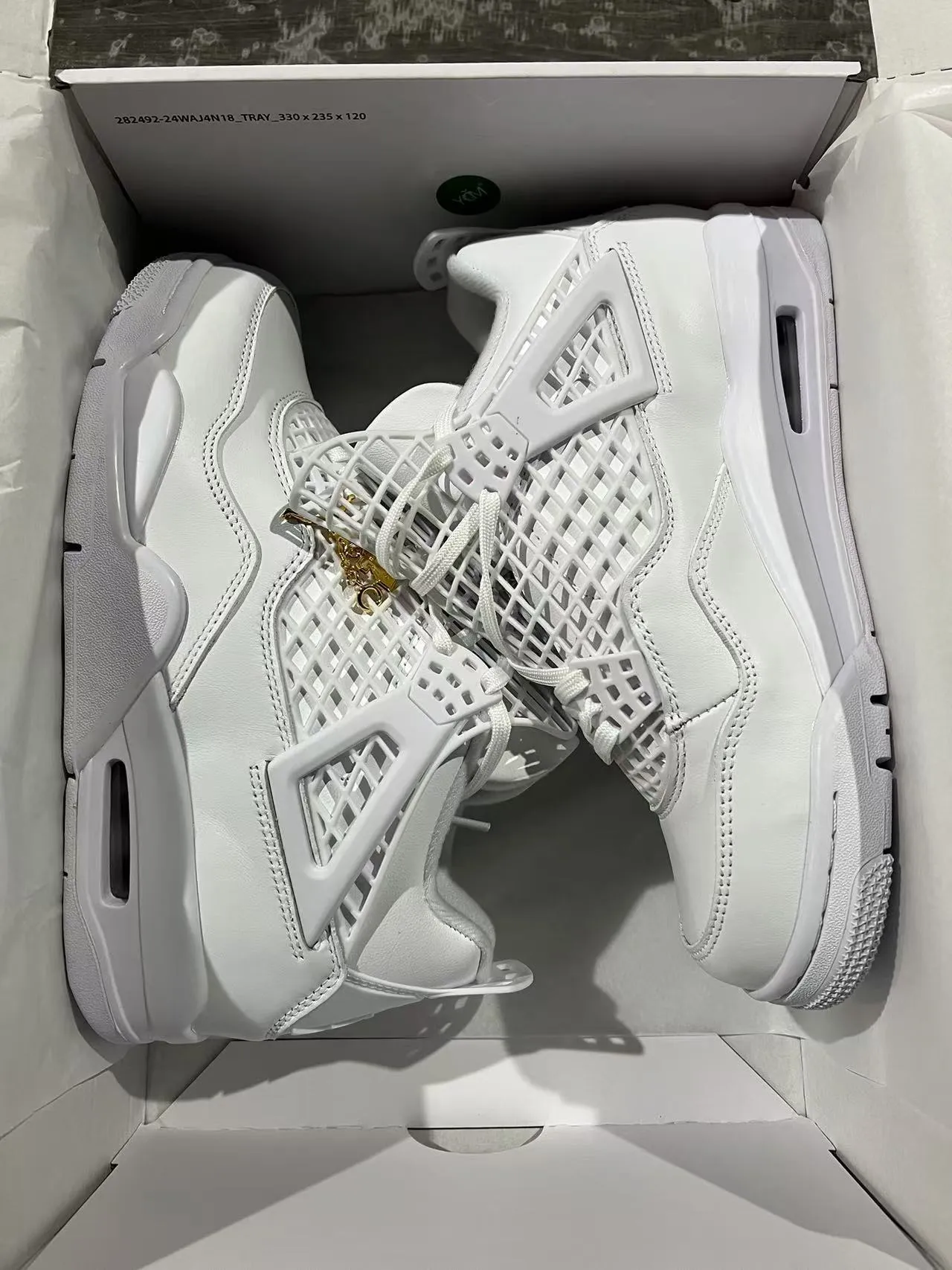 Air Jordan 4 Zapatos de Baloncesto Todo Blanco 9
