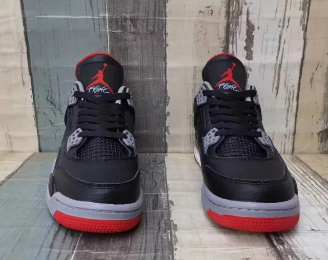 Air Jordan 4 Noir Rouge Gris Chaussures de Basketball 2
