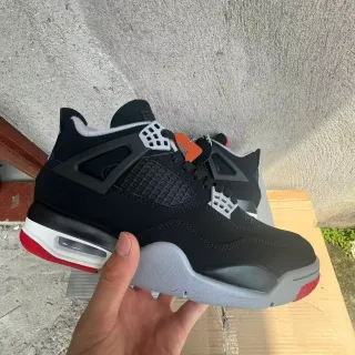 Air Jordan 4 Black Red White Basketball Shoes