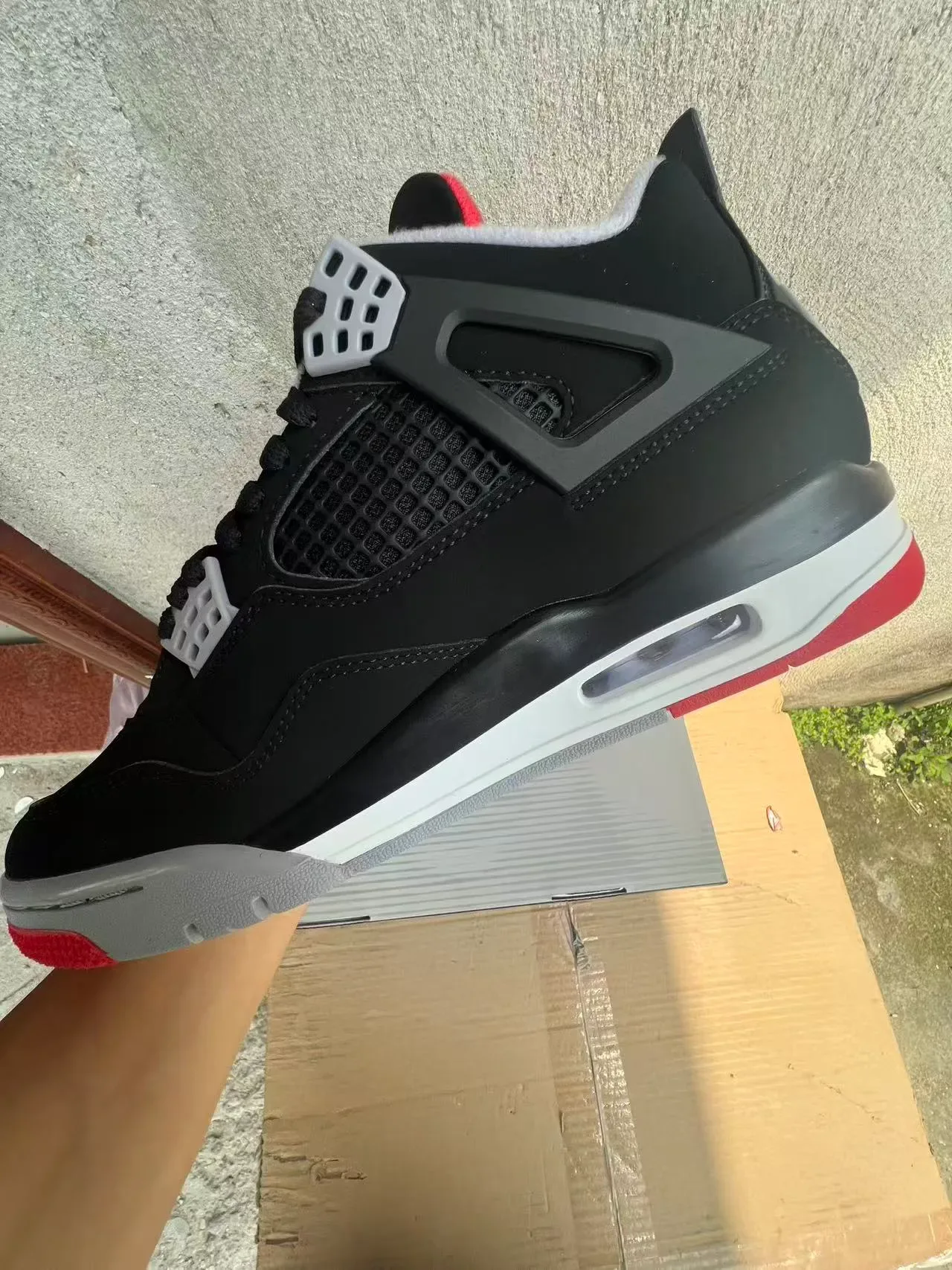 Air Jordan 4 Black Red White Basketball Shoes 5