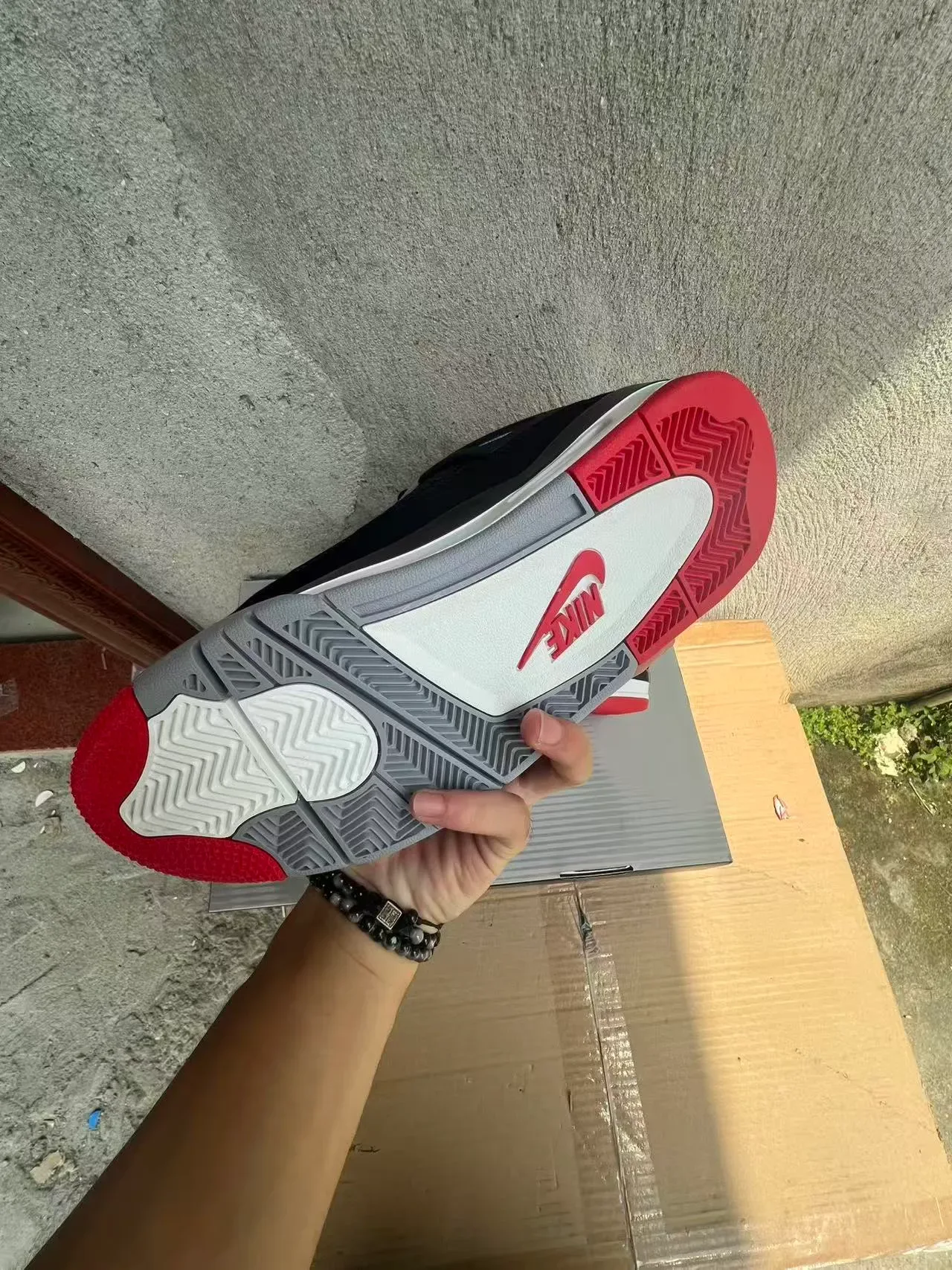 Air Jordan 4 Black Red White Basketball Shoes 6