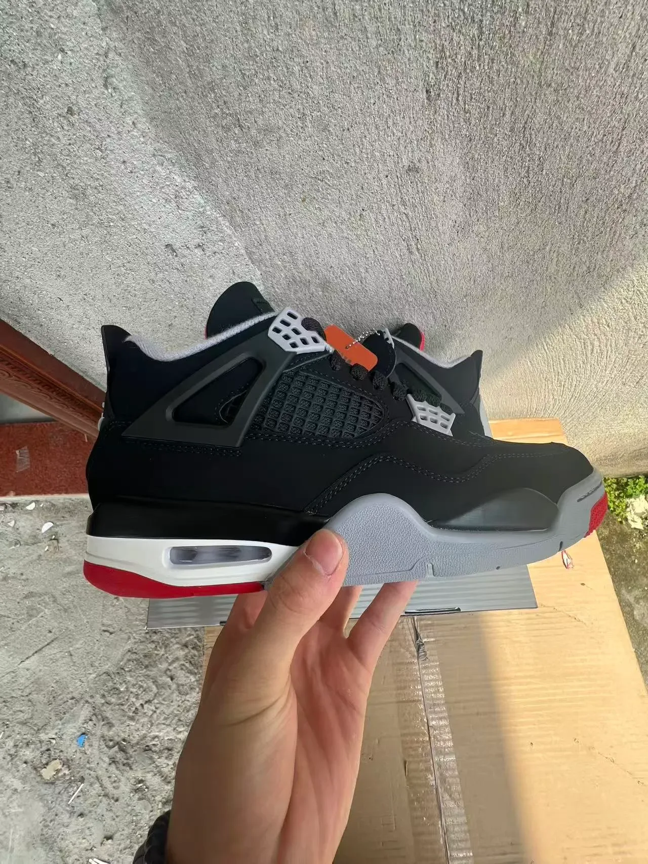 Air Jordan 4 Black Red White Basketball Shoes 7