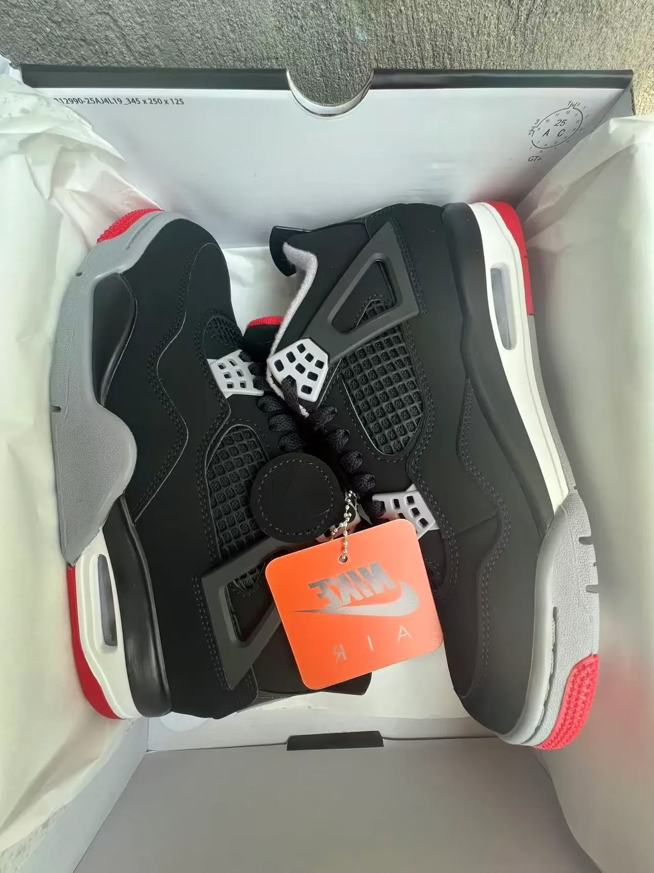 Air Jordan 4 Black Red White Basketball Shoes 9