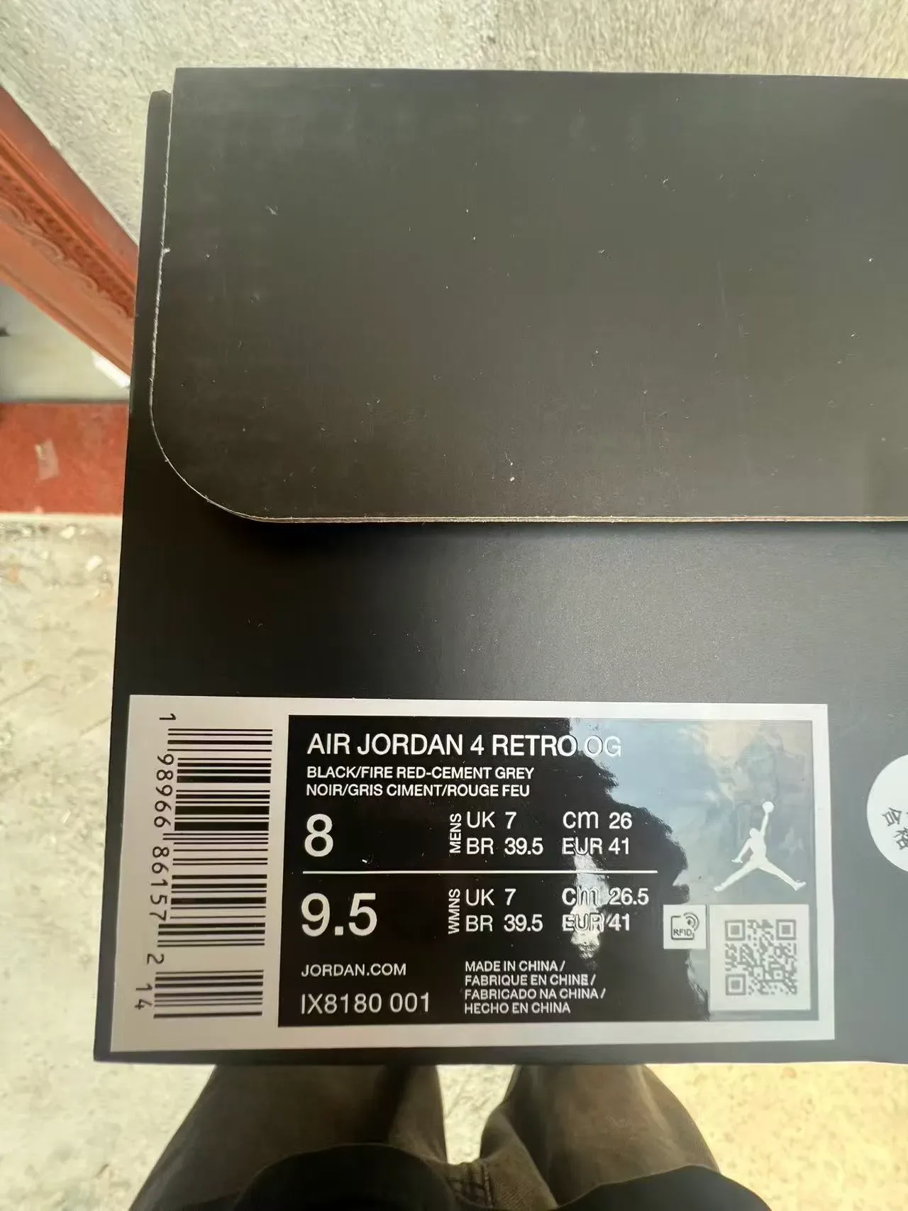 Air Jordan 4 Black Red White Basketball Shoes 10