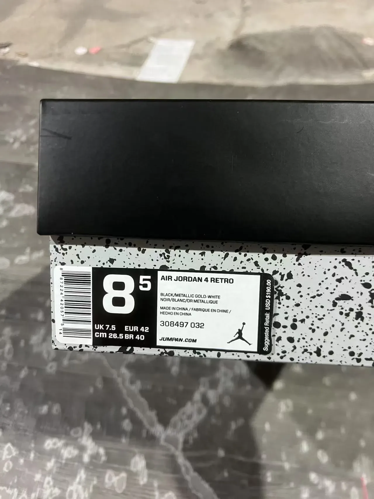 Air Jordan 4 Black White Gold Basketball Shoes 10