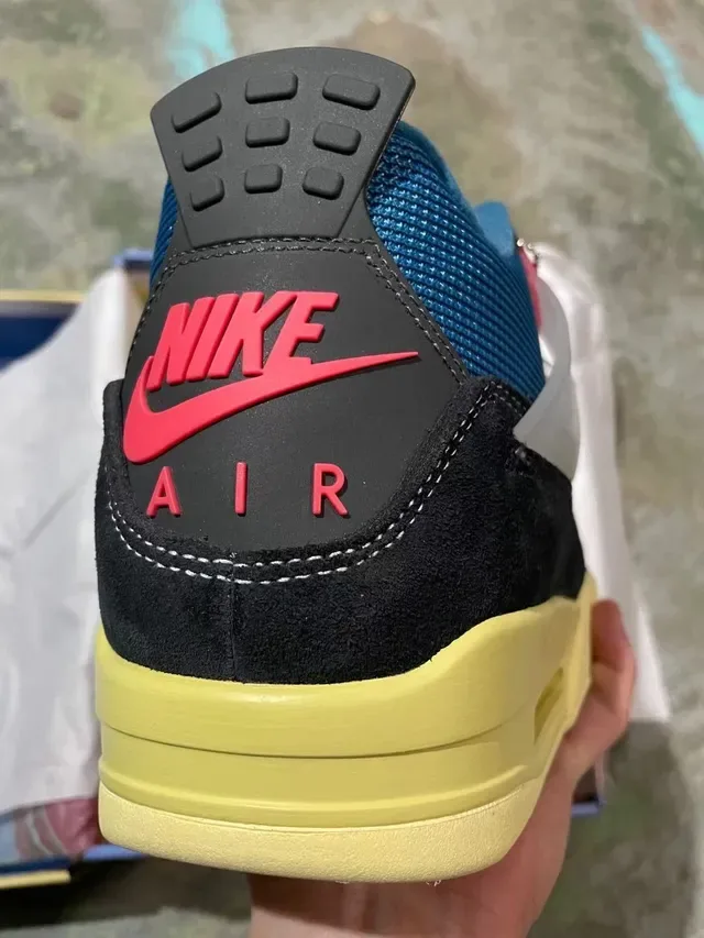 Air Jordan 4 Noir Jaune Bleu Chaussures de Basketball 5