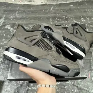 Air Jordan 4 Gray Suede Mesh High-Top Basketball Shoes