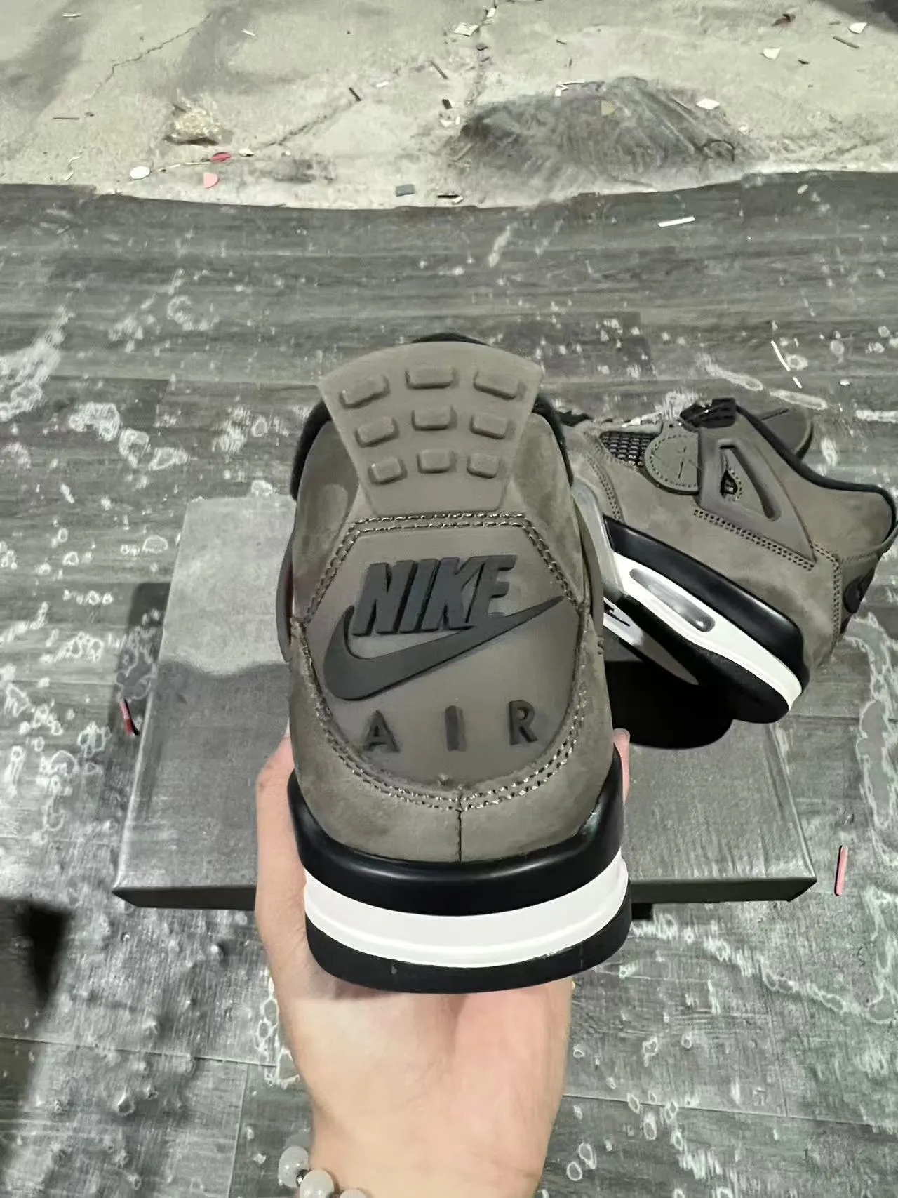 Air Jordan 4 Gray Suede Mesh High-Top Basketball Shoes 10