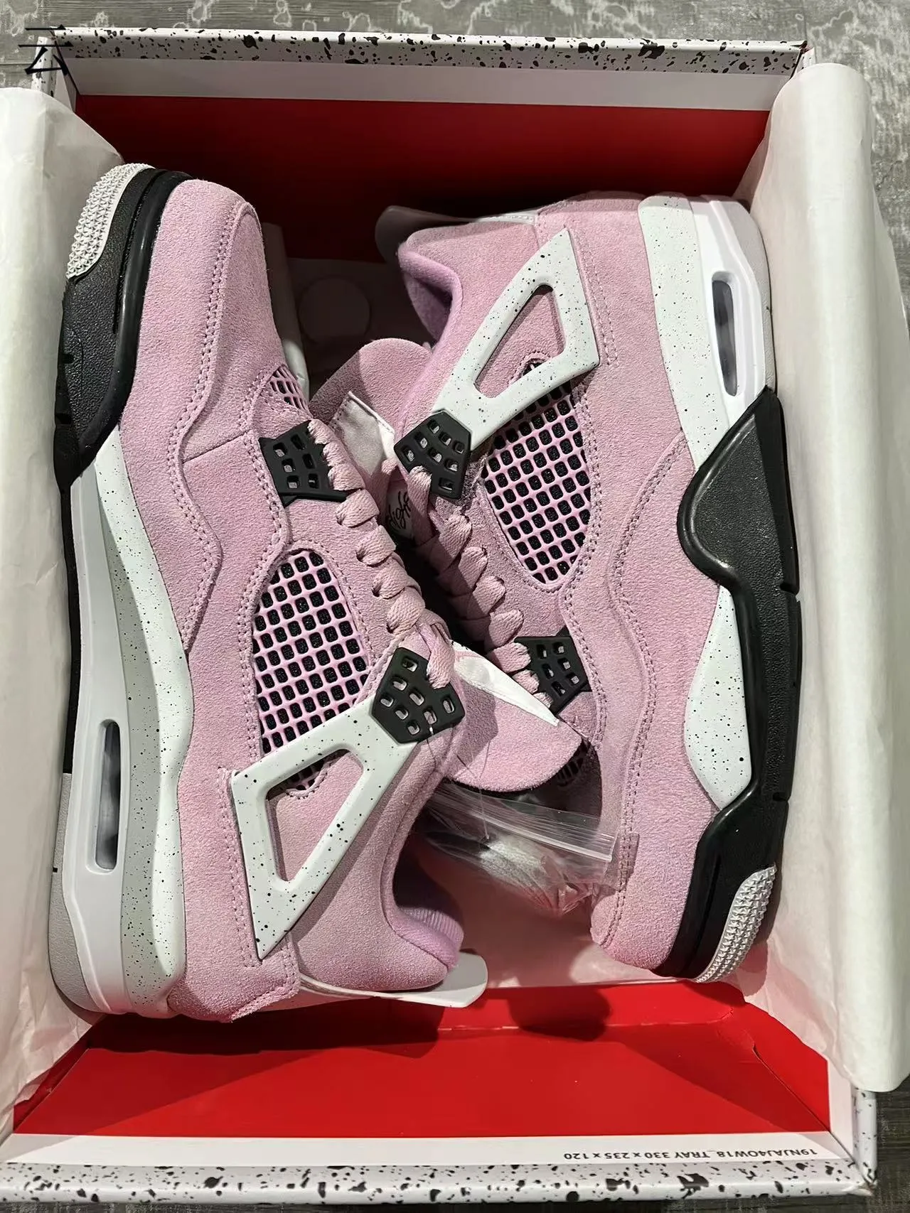 Air Jordan 4 Pink Suede Basketball Shoes 9