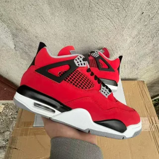 Air Jordan 4 Red Black White Basketball Shoes