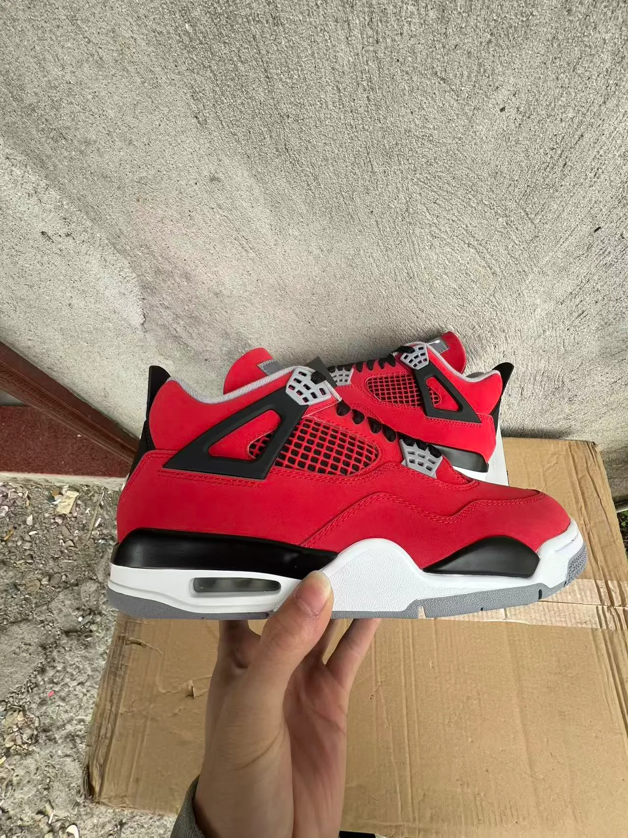 Chaussures de basketball Air Jordan 4 rouge noir blanc 6